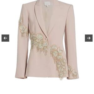 NWT Cinq à Sept Blush Blazer with Gold Embellishments